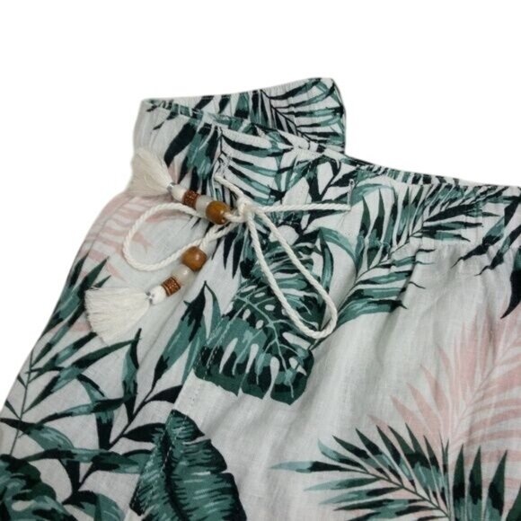 C&C California Palm Print Linen Beach Pants - Picture 3 of 4